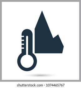 Melting glaciers simple icon for web adn mobile design