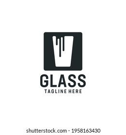 Melting glass silhouette logo design inspiration. Logo can be used for retro, vintage, icon, brand, identity, accessories, and business company