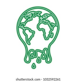 melting globe planet earth warming environment concept
