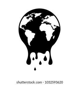 melting globe planet earth warming environment concept