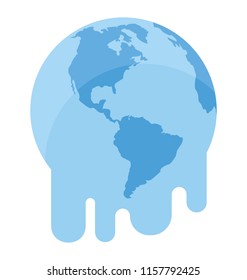 
melting globe planet earth warming environment or climate change concept 
