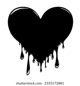 Melting heart and drops icon vector 