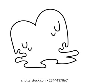 Melting Heart Lined Vector Illustration
