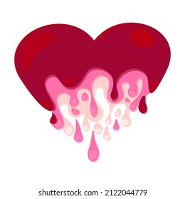 Corazón de fusión con la ilustración vectorial de color popsicle multidulce
