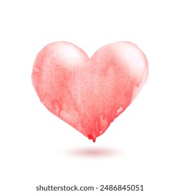 Melting heart with soft shadow. Isolated on white background. Vector