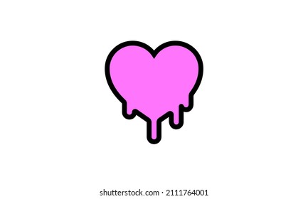 Melting heart Vector wedding icon on white background