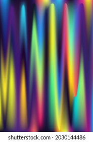 Melting hologram gradient background. Iridescent holo texture. Holographic digital pattern. Pearlescent unicorn vector backdrop. Spectrum blur aura gradient fluid paper.