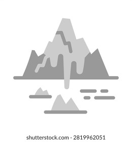 Melting Ice Caps Icon - Flat Color Icons For Environmental sustainability