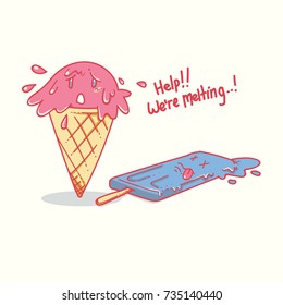 Melting ice cream