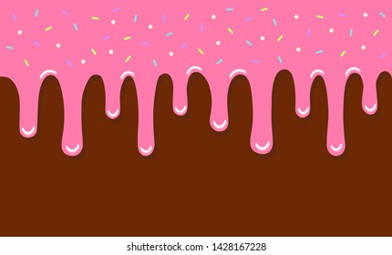 Melting ice cream background. Icing with colorful sprinkles. Perfect for your presentations, design for headline, logo and sale banner. Happy Easter