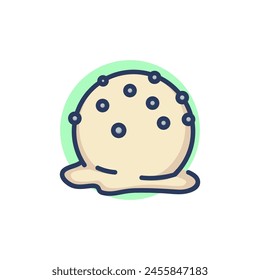 Melting ice cream bubble line icon. Icing, sundae, sweet outline sign. Dessert and food concept. Vector illustration for web design and apps