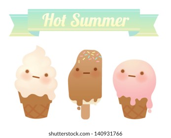 Melting Ice Cream Collection - Vector File EPS10