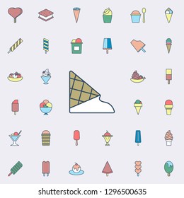 melting ice cream colored dusk style icon. Ice cream icons universal set for web and mobile