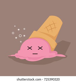 melting ice cream cone