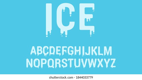 Melting Ice Cream Font, Alphabet Letters And Numbers Vector Illustration