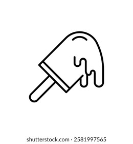 Melting ice cream icon Flat vector set outline