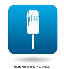 Melting ice cream icon in simple style isolated on white background