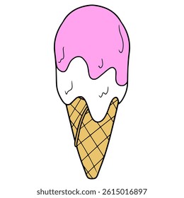 melting ice cream illustration hand drawn isolated vector
