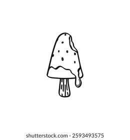 Melting Ice Cream Stick Popsicle Doodle Design