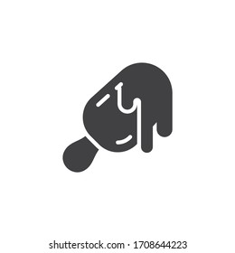 Meldende Eiscreme-Vektorillustration-Ikone. volles Flachzeichen für mobiles Konzept und Webdesign. Popsicle Eis Glyph Symbol. Symbol, Logo-Abbildung. Vektorillustration-Grafiken