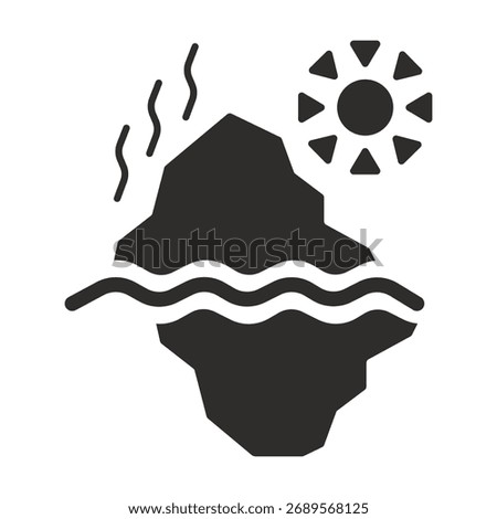 melting ice icon, abnormal heat symbol