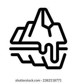 Icono de la línea de hielo de fusión - Icono único, vector