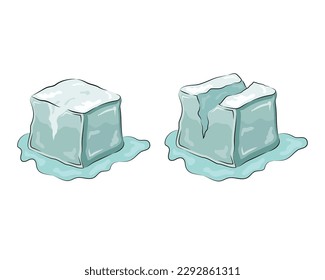 Ilustración del icono del vector de hielo de fusión