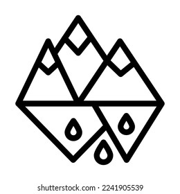 Melting Ice Vector Line Icon Design