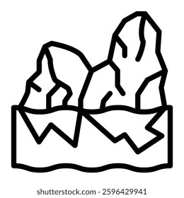 Melting Ice Vector Line Icon Design