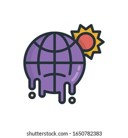 Melting Ice Vector Outline Filled Icon. Style illustration