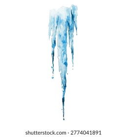 Melting icicle with blue tones