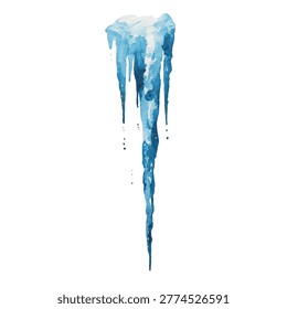 Melting icicle with blue tones dripping