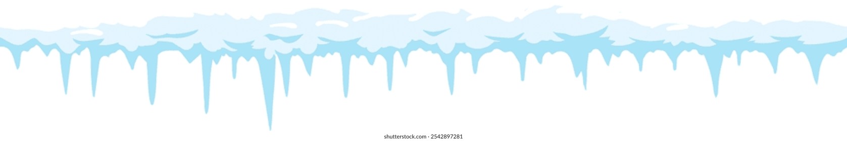 Melting icicles under snow create a stunning. Dangerous winter scene. Hanging from roofs. They glisten in sunlight. Adding magic to the icy landscape. Falling ice adds urgency to serene winter setting