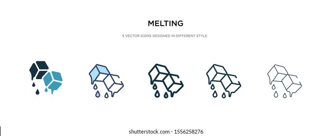 melting icon in different style vector illustration. two colored and black melting vector icons designed in filled, outline, line and stroke style can be used for web, mobile, ui