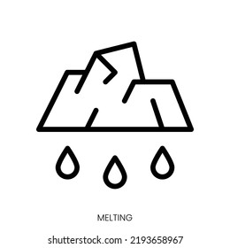 melting icon. Line Art Style Design Isolated On White Background