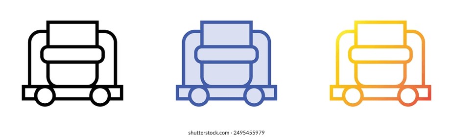 melting icon. Linear, Blue Fill and Gradient Style Design Isolated On White Background