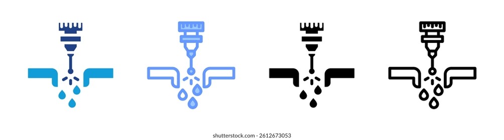 Melting icon set multiple style collection