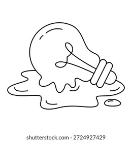Melting Light Bulb: A Visual Metaphor for Innovative Failure or Idea Dissolution