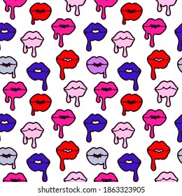Melodización de los labios patrón caliente sin soldadura en colores de neón vibrante