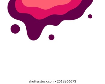 melting liquid purple dripping on white background. melted grape ice cream. summer illustration. flat modern style.