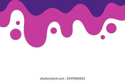 melting liquid purple dripping on white background. splashing blob liquid purple. melted grape ice cream. flat layered modern style.