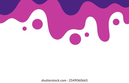 melting liquid purple dripping on white background. splashing blob liquid purple. melted grape ice cream. flat layered modern style.