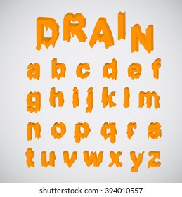 Melting orange character set, vector