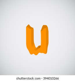 Melting orange character, vector