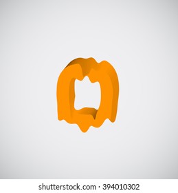 Melting orange character, vector