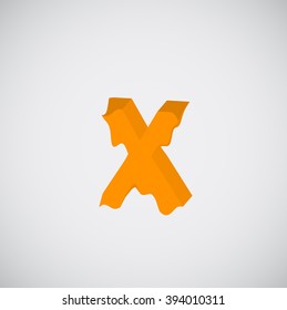 Melting orange character, vector