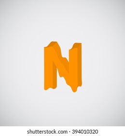 Melting orange character, vector
