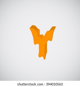Melting orange character, vector