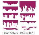 Melting, Paint Dripping vector set, clipart