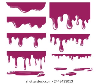 Melting, Paint Dripping vector set, clipart